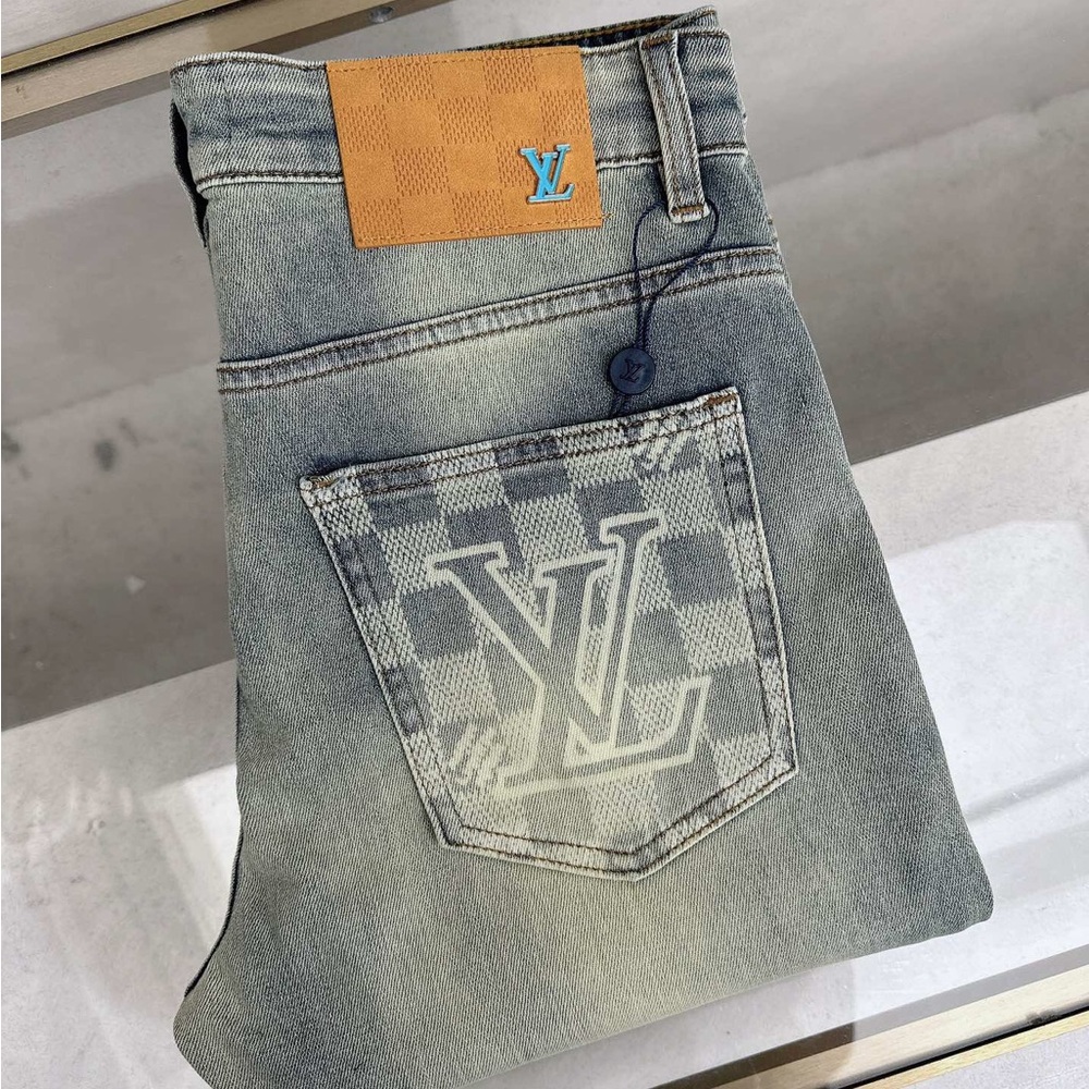 Louis Vuitton Blue and Gray Men's Jeans